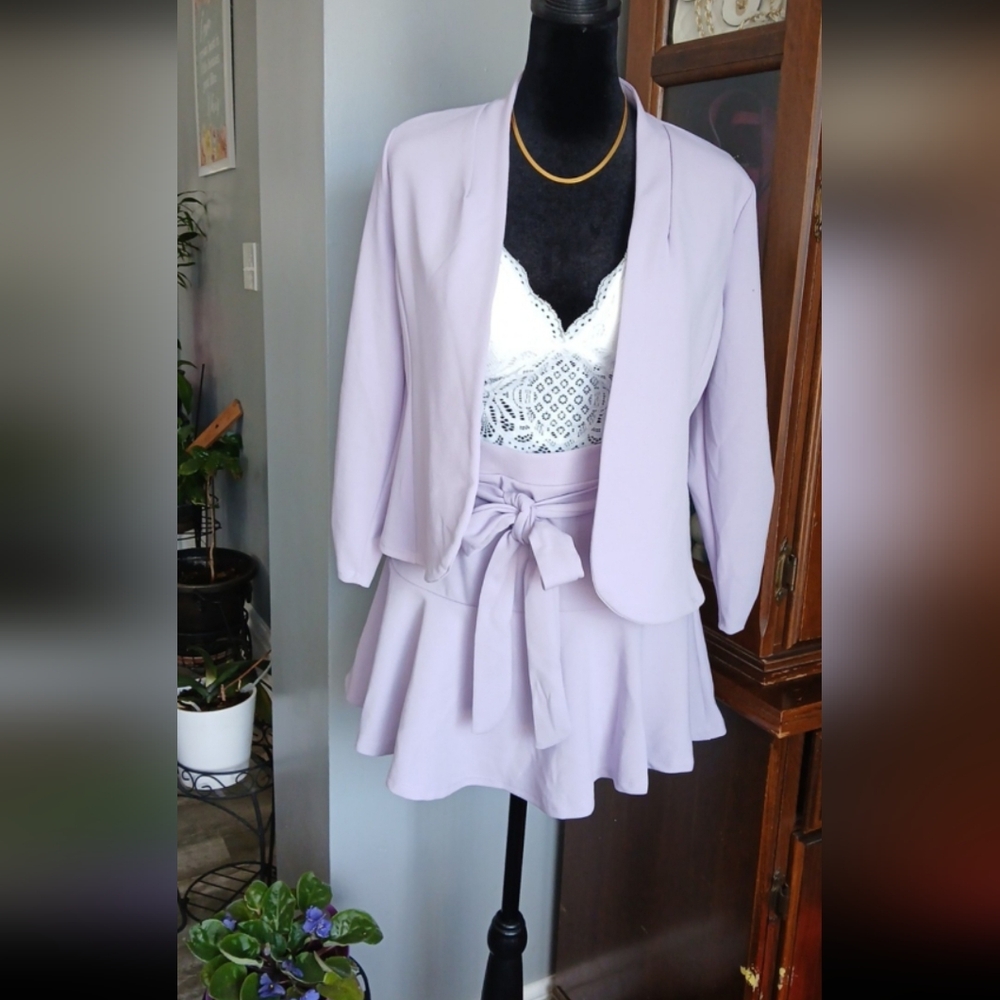 Lavender Blazer and Skirt Set